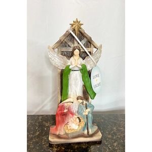 12" Love and Light Angel Nativity Scene Decor